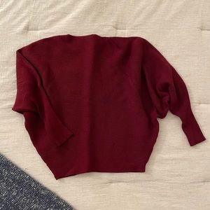 Maroon red batwing sweater (sz s)
